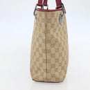 GUCCI GG Canvas Tote Bag Beige Silver 120840 Auth BA6338-4