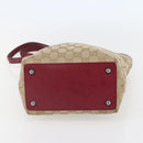 GUCCI GG Canvas Tote Bag Beige Silver 120840 Auth BA6338-5