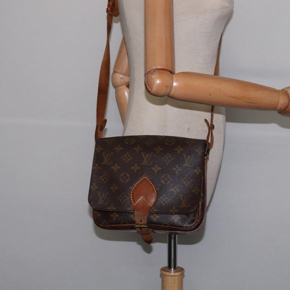 LOUIS VUITTON Monogram Cartouchiere MM Shoulder Bag M51253 LV Auth BA6340