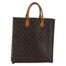 LOUIS VUITTON Monogram Sac Plat Hand Bag M51140 LV Auth BA6342-1