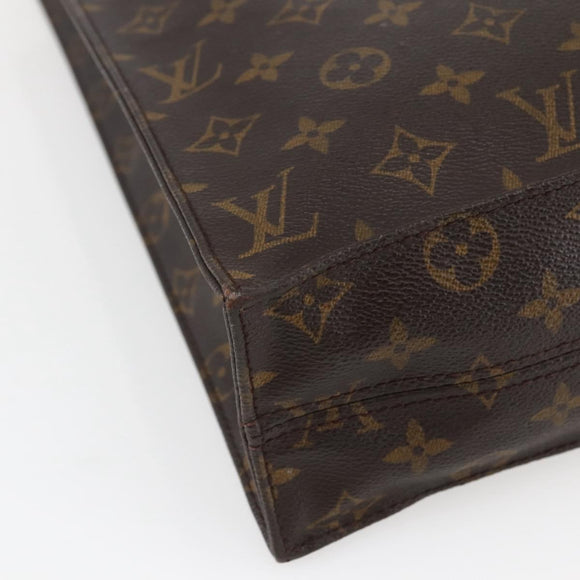 LOUIS VUITTON Monogram Sac Plat Hand Bag M51140 LV Auth BA6342