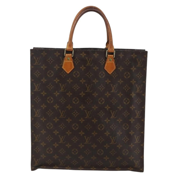 LOUIS VUITTON Monogram Sac Plat Hand Bag M51140 LV Auth BA6342