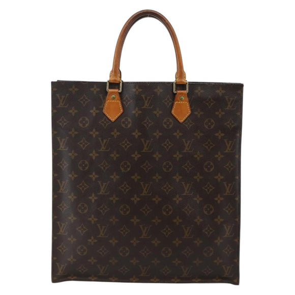 LOUIS VUITTON Monogram Sac Plat Hand Bag M51140 LV Auth BA6342