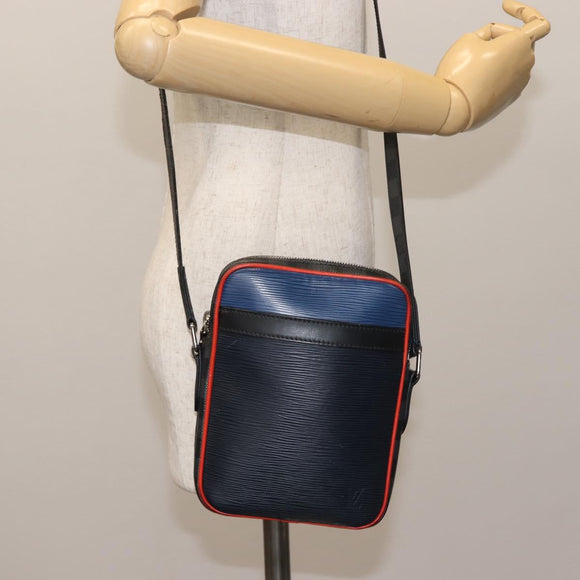 LOUIS VUITTON Epi Damier Graphite Danube PM Bag Navy M51460 LV Auth BA6348