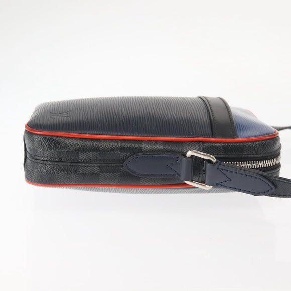 LOUIS VUITTON Epi Damier Graphite Danube PM Bag Navy M51460 LV Auth BA6348