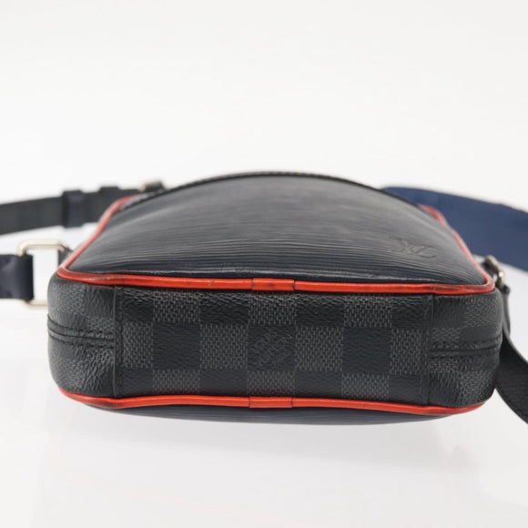 LOUIS VUITTON Epi Damier Graphite Danube PM Bag Navy M51460 LV Auth BA6348