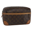 LOUIS VUITTON Monogram Compiegne 28 Clutch Bag M51845 LV Auth BA6352-1