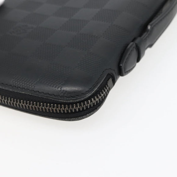 LOUIS VUITTON Damier Infini Organizer Atholl Bag Black N41382 LV Auth BA6356
