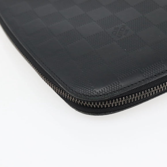 LOUIS VUITTON Damier Infini Organizer Atholl Bag Black N41382 LV Auth BA6356