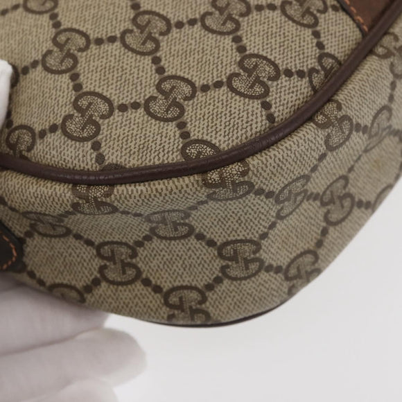 GUCCI GG Supreme Web Sherry Line Clutch Bag Beige Gold 156 01 034 Auth BA6357