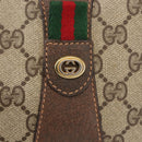 GUCCI GG Supreme Web Sherry Line Clutch Bag Beige Gold 156 01 034 Auth BA6357-15