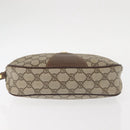 GUCCI GG Supreme Web Sherry Line Clutch Bag Beige Gold 156 01 034 Auth BA6357-9