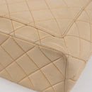 CHANEL Matelasse Shoulder Bag Lamb Skin Beige CC Auth BA6358-15