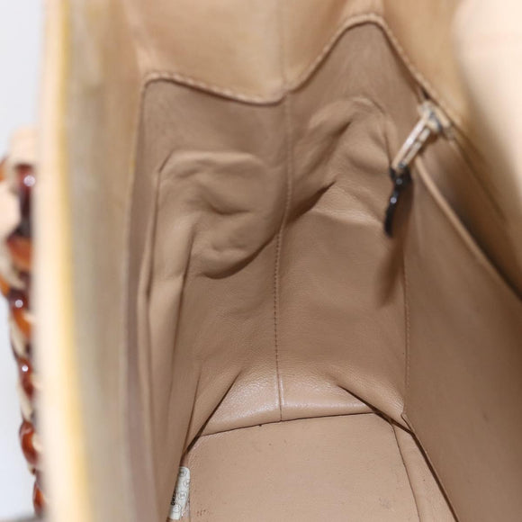 CHANEL Matelasse Shoulder Bag Lamb Skin Beige CC Auth BA6358