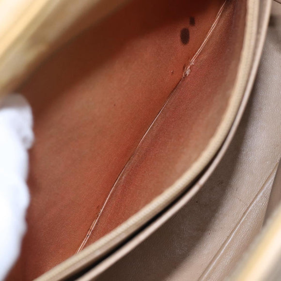 CHANEL Matelasse Shoulder Bag Lamb Skin Beige CC Auth BA6358