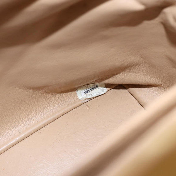 CHANEL Matelasse Shoulder Bag Lamb Skin Beige CC Auth BA6358