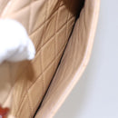 CHANEL Matelasse Shoulder Bag Lamb Skin Beige CC Auth BA6358-22