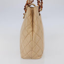 CHANEL Matelasse Shoulder Bag Lamb Skin Beige CC Auth BA6358-4