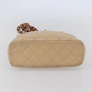 CHANEL Matelasse Shoulder Bag Lamb Skin Beige CC Auth BA6358-5
