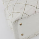 CHANEL Wild Stitch Chain Shoulder Bag Lamb Skin Beige Gold CC Auth BA6359-9