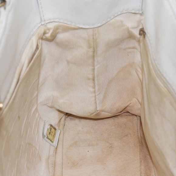 CHANEL Wild Stitch Chain Shoulder Bag Lamb Skin Beige Gold CC Auth BA6359