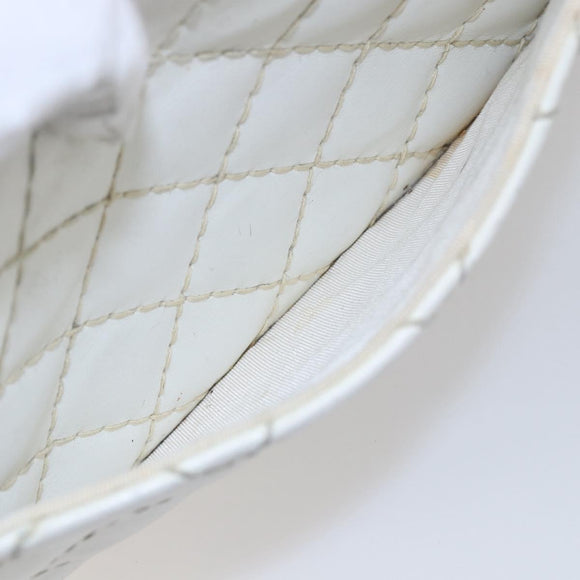 CHANEL Wild Stitch Chain Shoulder Bag Lamb Skin Beige Gold CC Auth BA6359