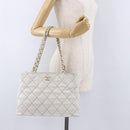 CHANEL Wild Stitch Kette Schultertasche Lammleder Beige Gold CC Auth BA6359-29