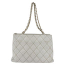 CHANEL Wild Stitch Chain Shoulder Bag Lamb Skin Beige Gold CC Auth BA6359-2