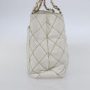 CHANEL Wild Stitch Chain Shoulder Bag Lamb Skin Beige Gold CC Auth BA6359-3