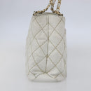 CHANEL Wild Stitch Chain Shoulder Bag Lamb Skin Beige Gold CC Auth BA6359-4