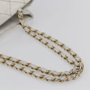 CHANEL Wild Stitch Chain Shoulder Bag Lamb Skin Beige Gold CC Auth BA6359-7