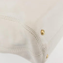 CHANEL Tote Bag Caviar Skin White Gold CC Auth BA6361-9