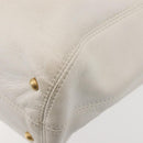 CHANEL Tote Bag Caviar Skin White Gold CC Auth BA6361-16