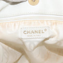 CHANEL Tote Bag Caviar Skin White Gold CC Auth BA6361-10