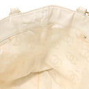 CHANEL Tote Bag Caviar Skin White Gold CC Auth BA6361-17