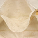 CHANEL Tote Bag Caviar Skin White Gold CC Auth BA6361-19