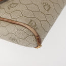 Christian Dior Honeycomb Canvas Shoulder Bag PVC Beige Gold Auth BA6363-15