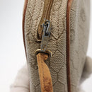 Christian Dior Honeycomb Canvas Shoulder Bag PVC Beige Gold Auth BA6363-10