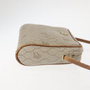 Christian Dior Honeycomb Canvas Shoulder Bag PVC Beige Gold Auth BA6363-3