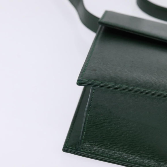 Christian Dior Shoulder Bag Leather Green Gold Auth BA6365