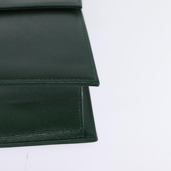 Christian Dior Shoulder Bag Leather Green Gold Auth BA6365