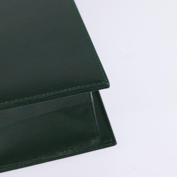 Christian Dior Shoulder Bag Leather Green Gold Auth BA6365