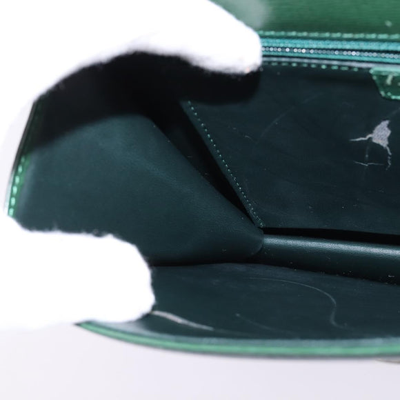 Christian Dior Shoulder Bag Leather Green Gold Auth BA6365