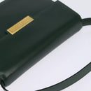 Christian Dior Shoulder Bag Leather Green Gold Auth BA6365-6
