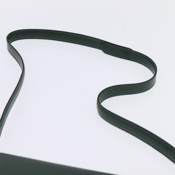 Christian Dior Shoulder Bag Leather Green Gold Auth BA6365