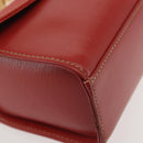 LOEWE Velazquez Hand Bag Leather Red Gold Auth BA6367-8