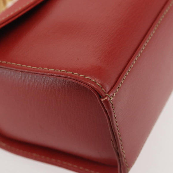 LOEWE Velazquez Hand Bag Leather Red Gold Auth BA6367