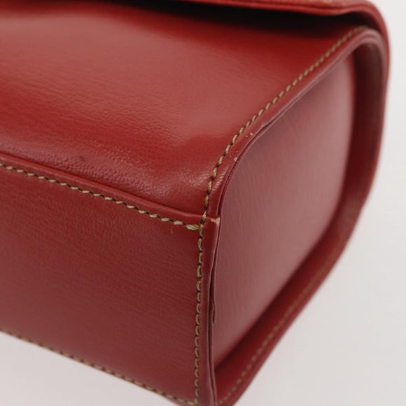 LOEWE Velazquez Hand Bag Leather Red Gold Auth BA6367