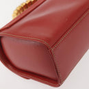LOEWE Velazquez Hand Bag Leather Red Gold Auth BA6367-16
