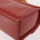 LOEWE Velazquez Hand Bag Leather Red Gold Auth BA6367-17